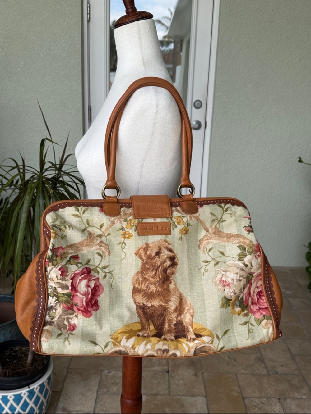 Isabella Fiore welsh corgi & terrier RARE dog purse tote